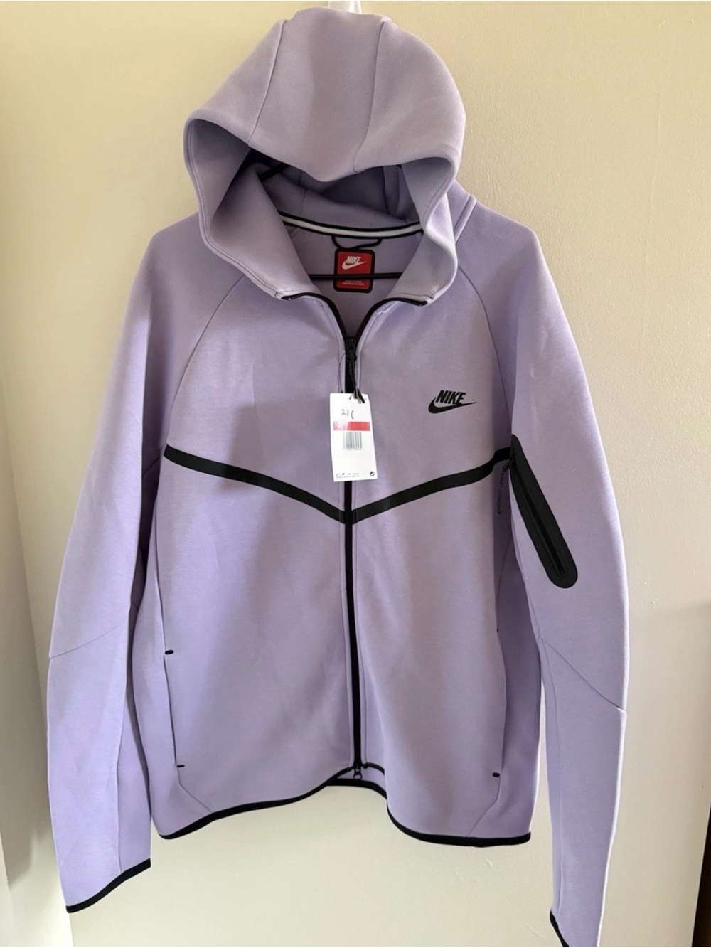 Nike Sportswear Tech Fleece Hoodie Black Purple Mens Size Large HV0949-515